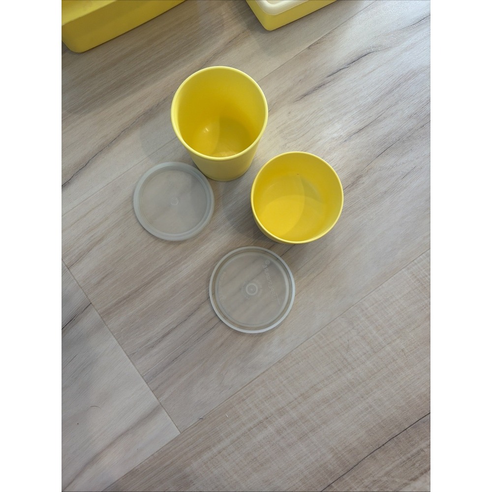 Tupperware Yellow Pack N Carry Lunch Box Complete Set Made in USA 70s Vintage - Picture 3 of 9